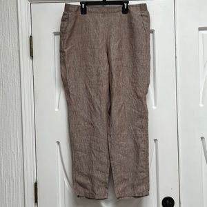 J. Jill Love Linen Capri Pants Medium Light Cocoa Brown‎ Pants
